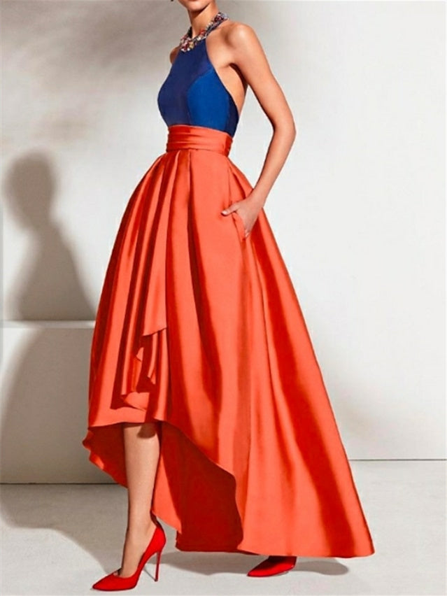 A-Line Asymmetrical Cocktail Dresses for Women Princess Halter Neck Sleeveless Formal Evening Ball Gowns Elegant Wedding Guest Dresses A-Line Asymmetrical Cocktail Dresses for Women Princess Halter Neck Sleeveless Formal Evening Ball Gowns Elegant Wedding Guest Dresses