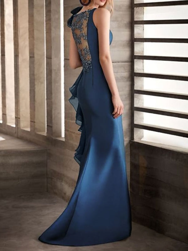 Mermaid/Trumpet Jewel Neck Sleeveless Floor-Length Evening Dresses