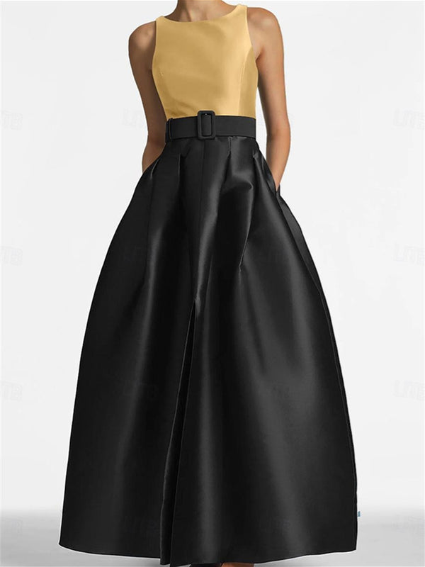 A-Line/Princess Scoop Sleeveless Floor-Length Mother of the Bride Dresses with Belt