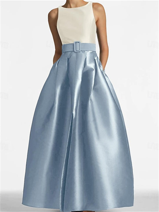 A-Line/Princess Scoop Sleeveless Floor-Length Mother of the Bride Dresses with Belt