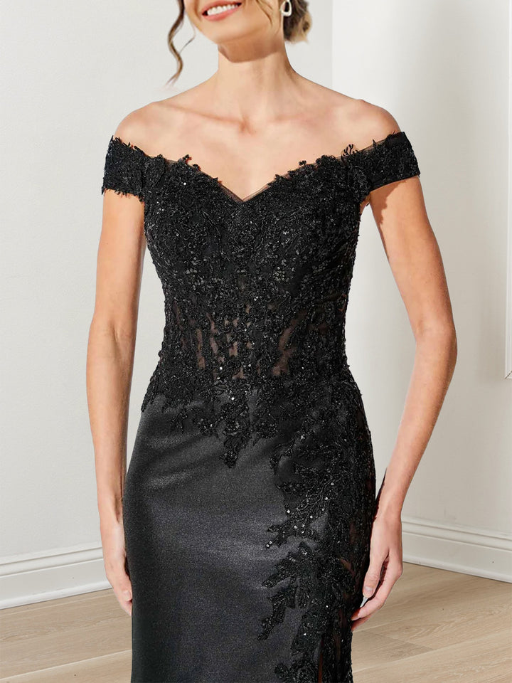 A-Line/Princess Off-the-Shoulder Mother Of The Bride Dresses With Sequins