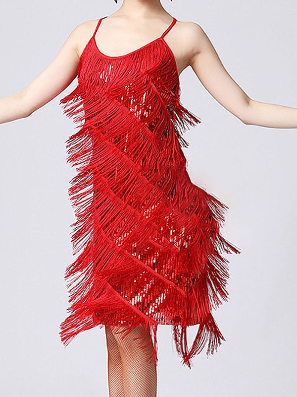 Sheath/Column Spaghetti Straps Short/Mini Vintage Costume Party Dresses With Sequins