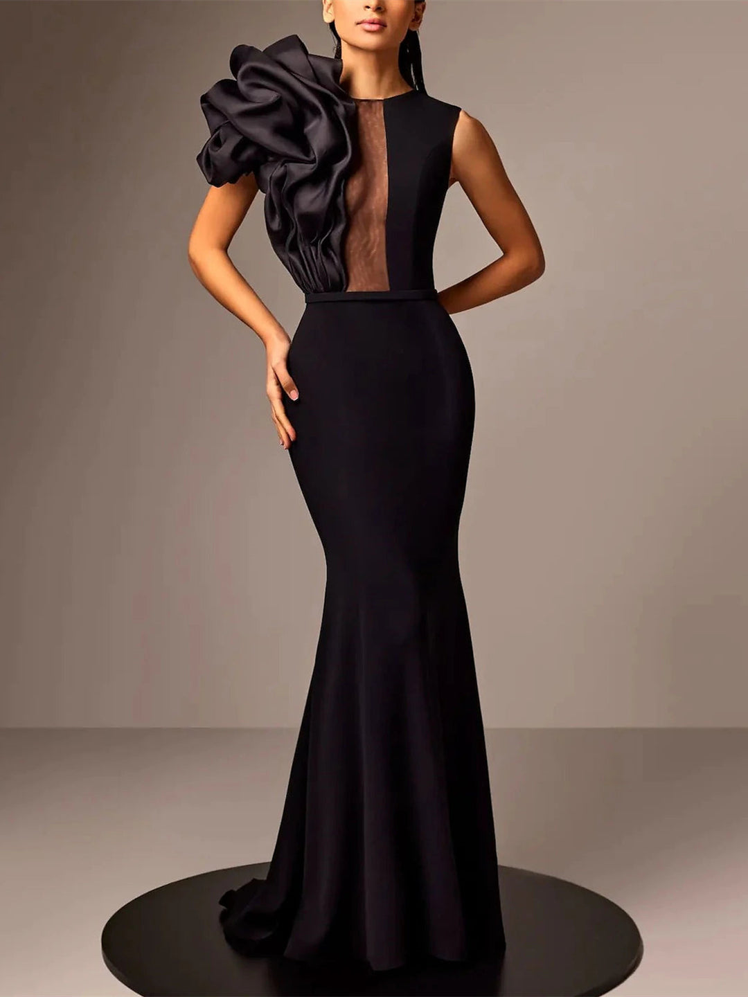 trumpet mermaid sleeveless dress Sleeveless V Neck Sweep Train Trumpet/Mermaid Lace Prom Dress With Pleated Beading - Prom Dresses