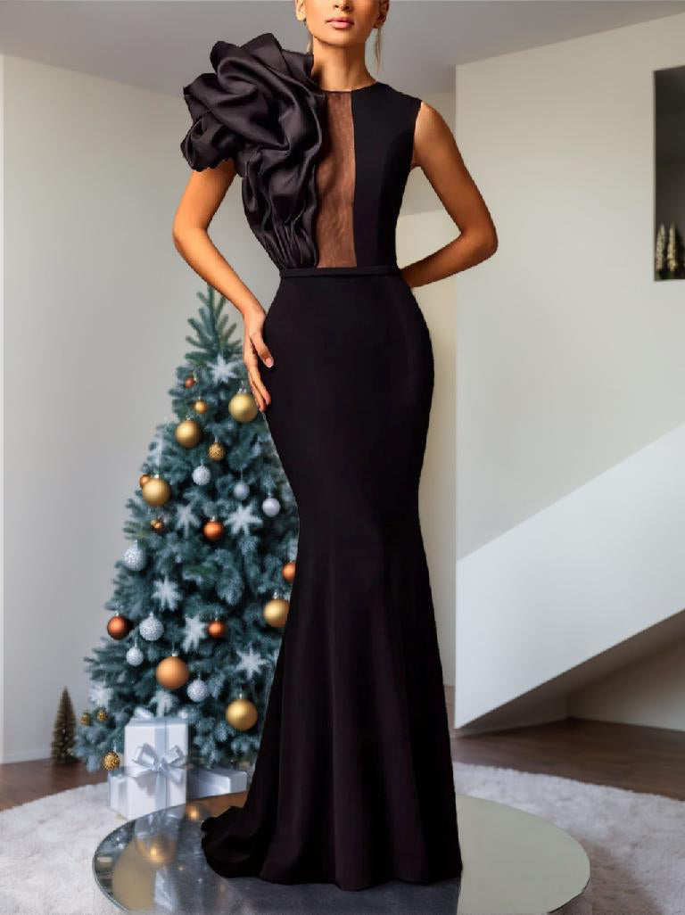 Budget Mix Color Sequins Lace Evening Gowns Mermaid Sleeveless Online