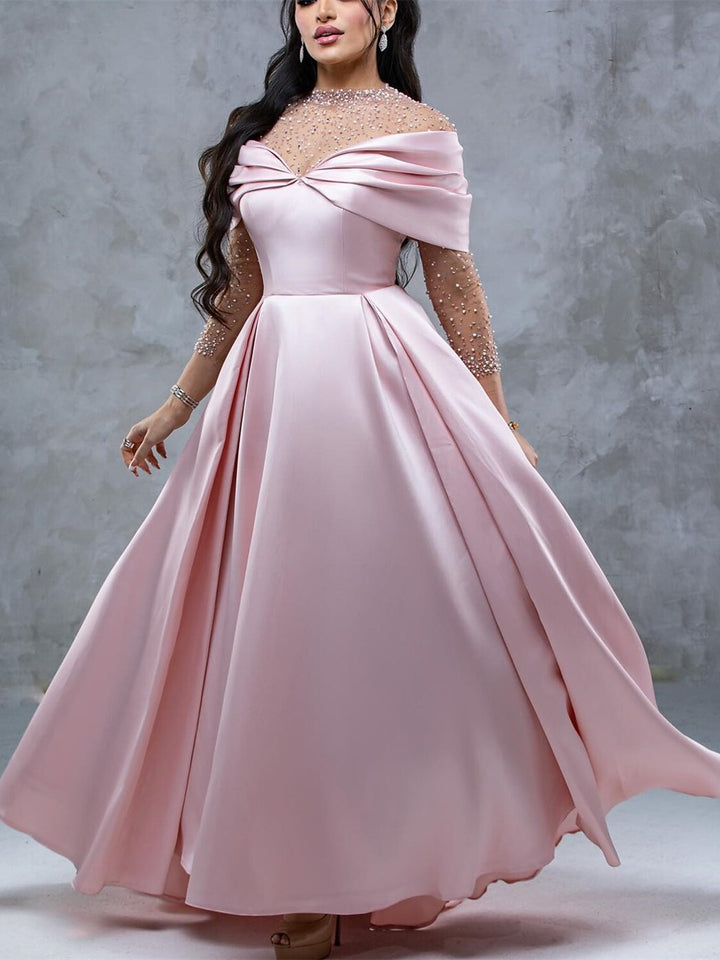 A-Line/Princess Sweetheart Off-the-Shoulder Evening Dresses With Ruched