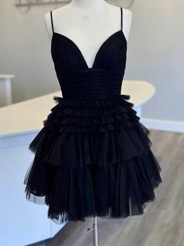 A-Line/Princess V-neck Off-the-Shoulder Sleeveless Short/Mini Party Dance Cocktail Homecoming Dress