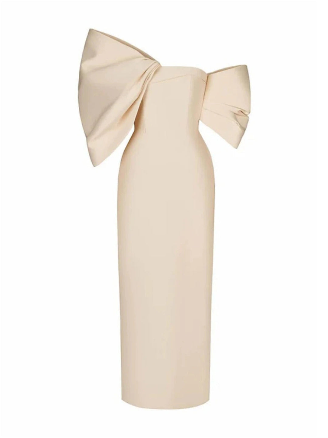 Sheath/Column Half Sleeve Off-the-Shoulder Evening Dresses With Bow(s)