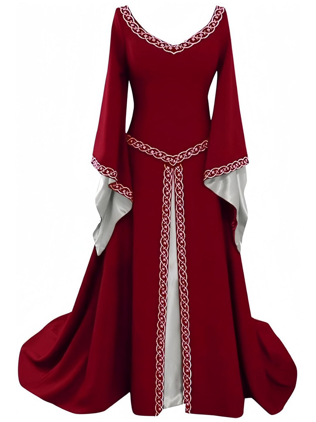 A-Line/Princess V-Neck Long Sleeves Asymmetrical Vintage Dress