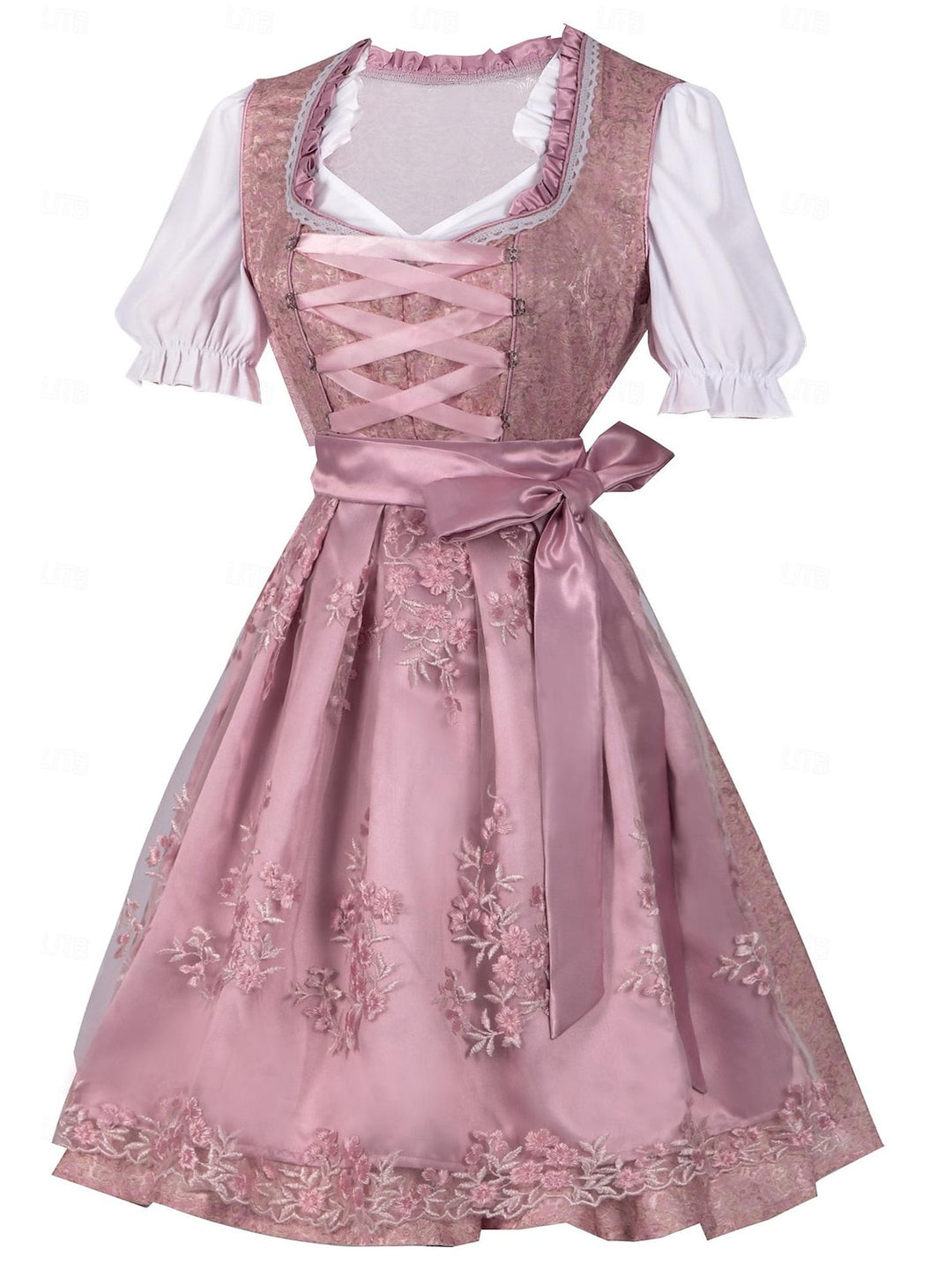A-Line/Princess Jewel Neck Half Sleeves Knee-Length Vintage Dress with Bowknot
