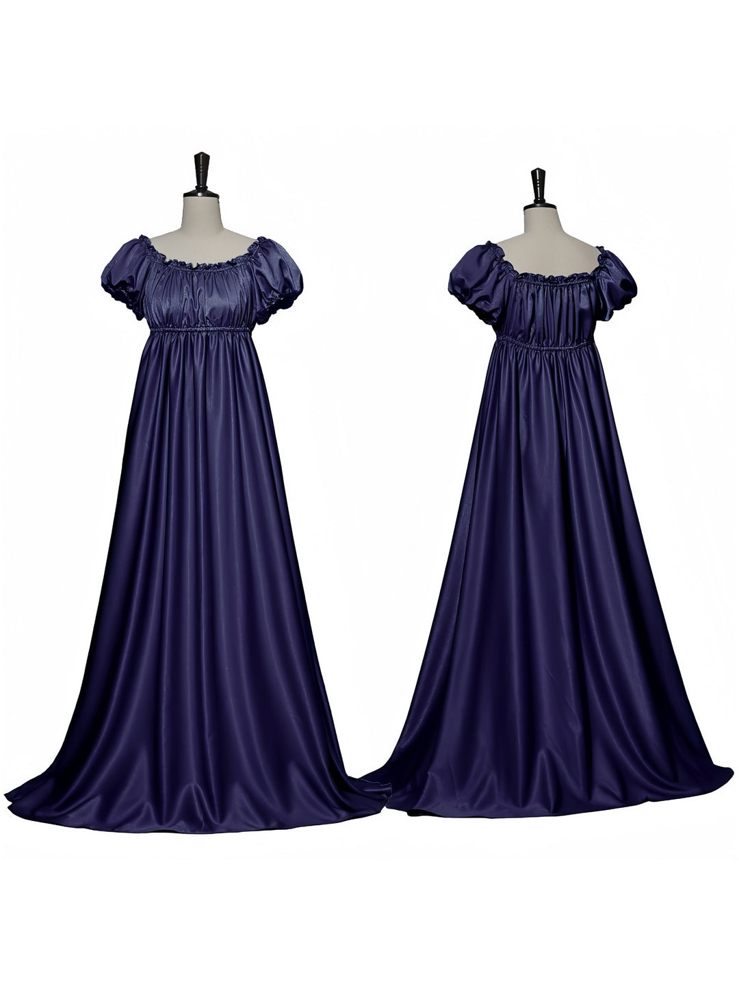 A-Line/Princess Jewel Neck Short Sleeves Floor-Length Vintage Dress with Ruffles