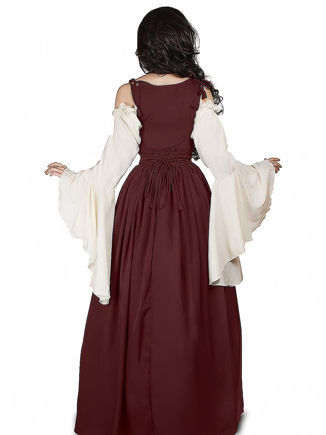 A-Line/Princess Off-the-Shoulder Long Sleeves Floor-Length Vintage Dress
