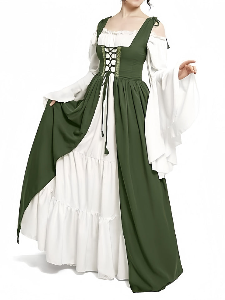 A-Line/Princess Off-the-Shoulder Long Sleeves Floor-Length Vintage Dress