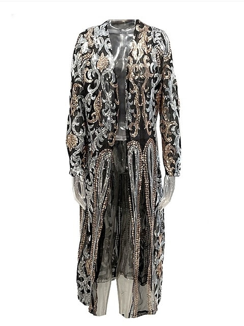 Sheath/Column Jewel Neck Tea-Length Vintage Dress With Sequins