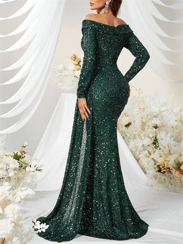 Sweep Train Mermaid Jersey Dresses Champagne