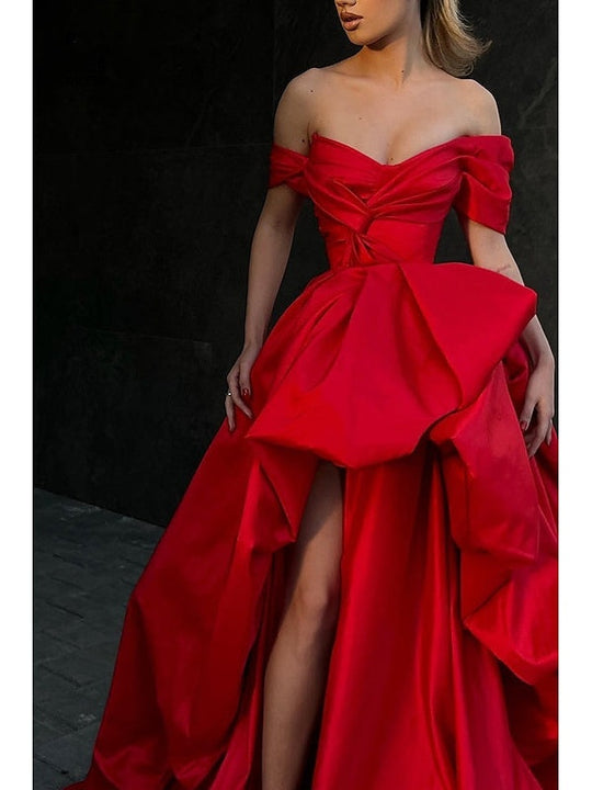 A-Line/Princess Illusion Sweetheart Sleeveless Floor-Length Prom Evening Dresses With Sequins & Split Side