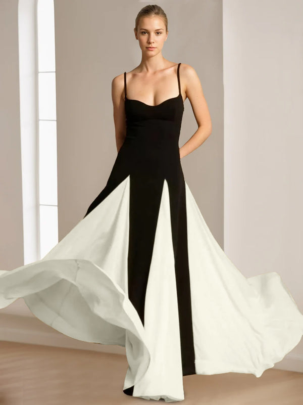 A-Line/Princess Spaghetti Straps Sleeveless Backless Elegant Prom Dresses