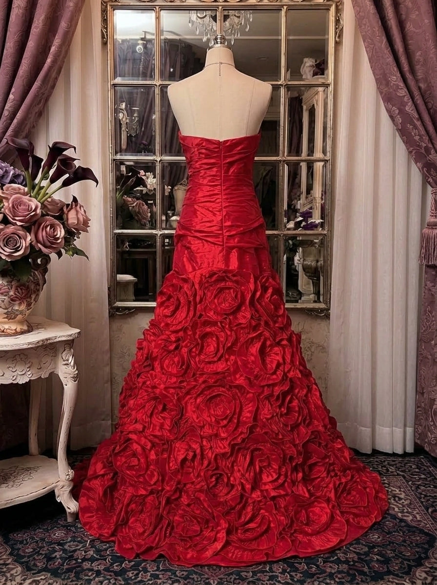 A-Line/Princess Sweetheart Sleeveless Floor-Length Taffeta Prom Dresses with Ruffles & Sequins