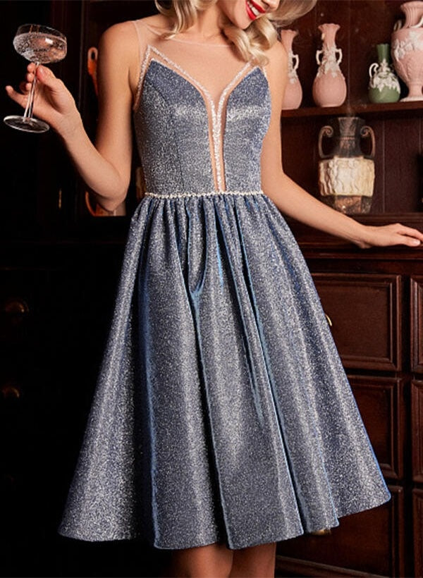 homecoming dress princess A-Line/Princess Jewel Neck Sleeveless Knee-Length Backless Homecoming Dresses with Sequins
