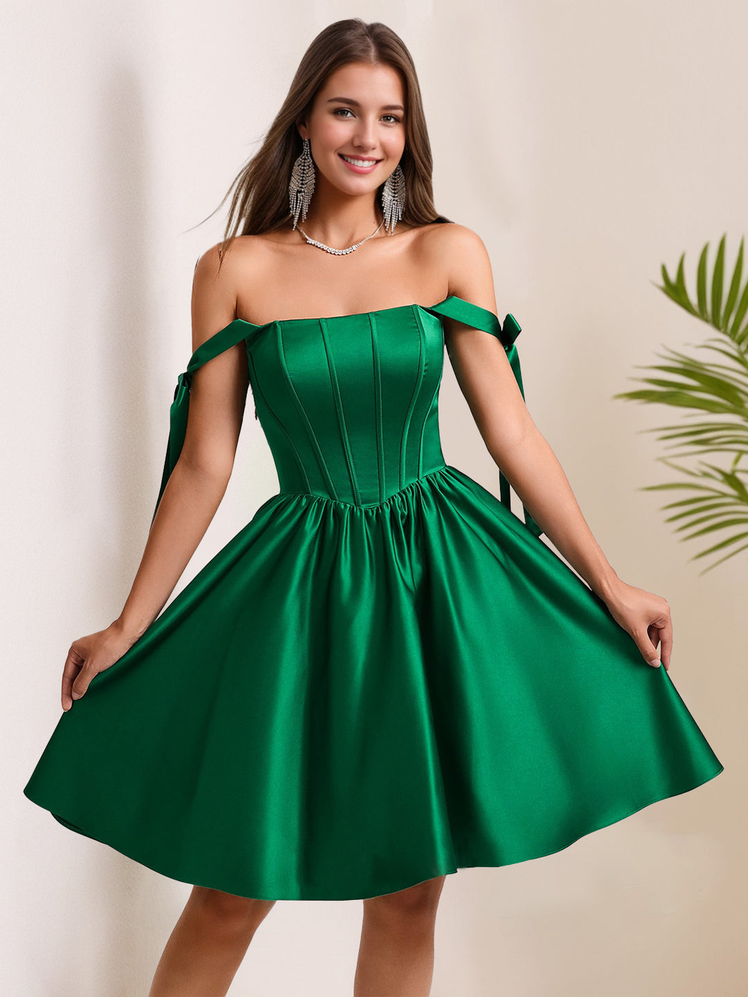 A-Line/Princess Square Neckline Pleated Short/Mini Homecoming Dresses - Mondressy A-Line/Princess Square Neckline Pleated Short/Mini Homecoming Dresses - Mondressy
