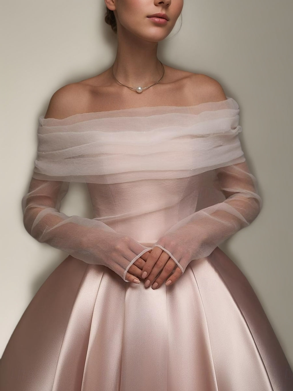 A-Line/Princess Off-the-Shoulder Sleeveless Ankle-Length Cocktail Dresses with Lace-up & Detachable Shawl