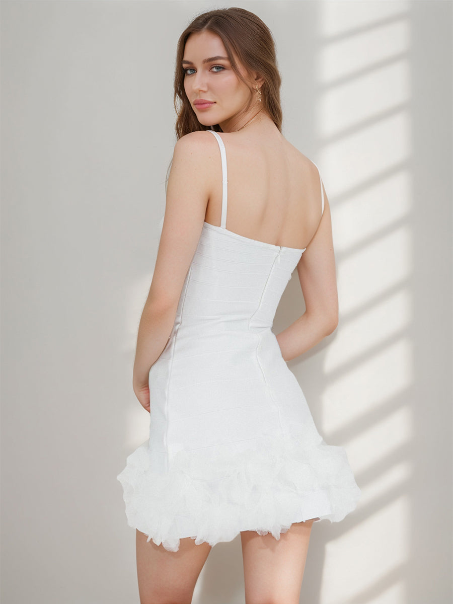 A-Line/Princess Strapless Sweet Short/Mini Homecoming Dresses with Flower