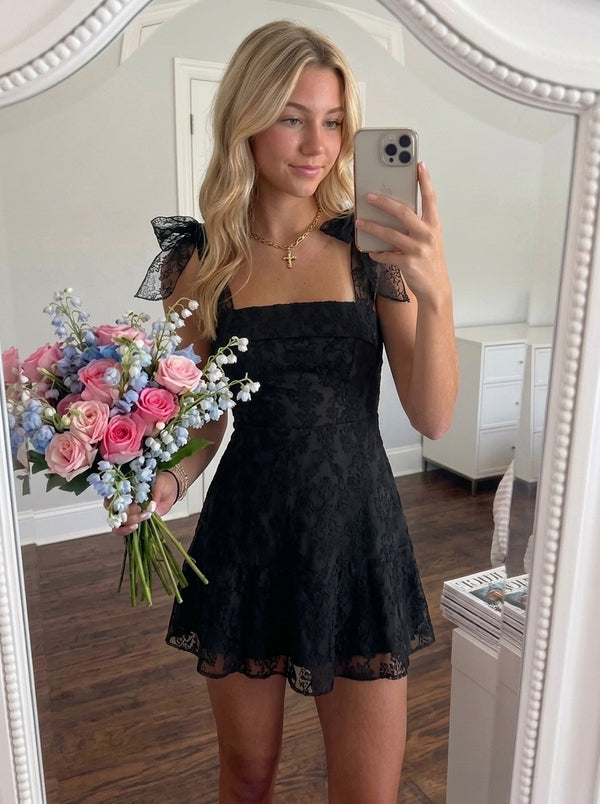 A-Line/Princess Pretty Square Neck Sleeveless Short/Mini Homecoming Dresses with Bows