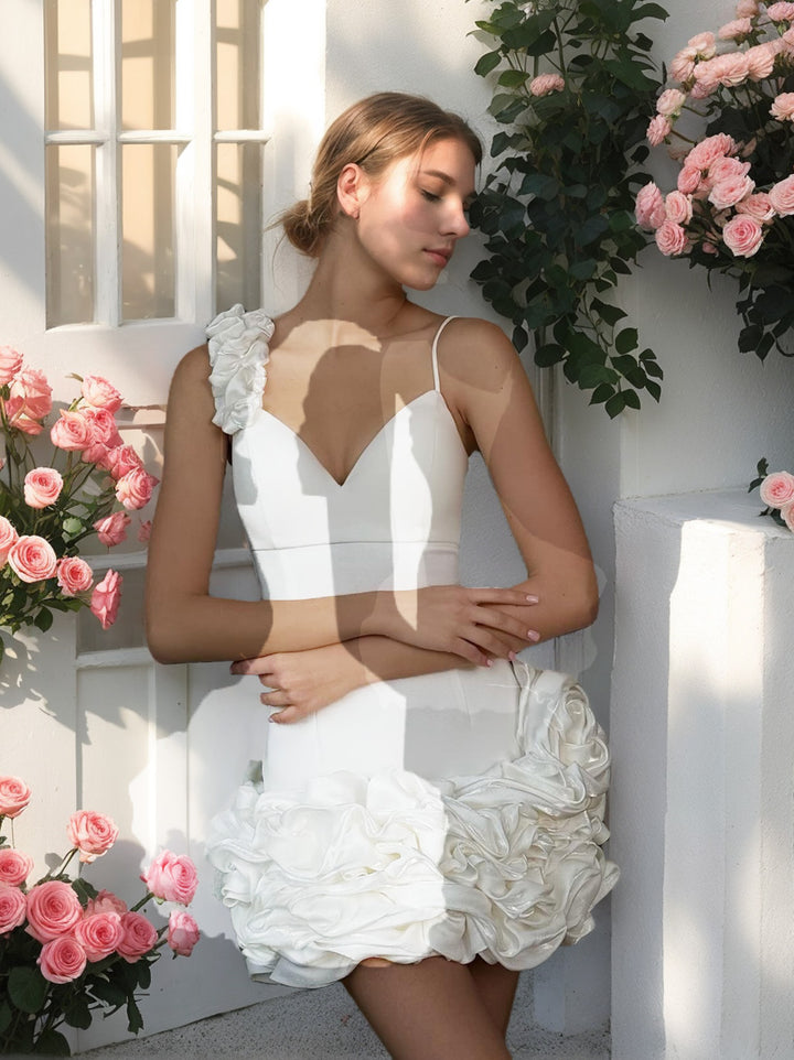 A-Line/Princess Sweetheart Sleeveless Short/Mini Homecoming Dresses with Layered Ruffles