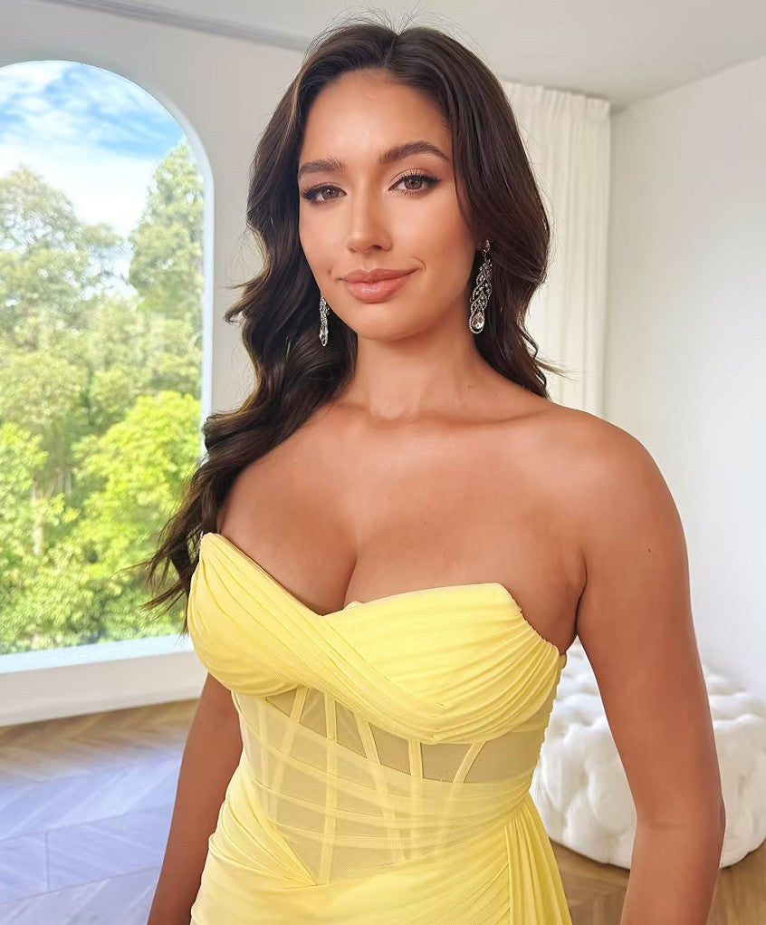 Mermaid / Trumpet Prom Dress Corset Formal Dress Floor Length Sleeveless Off Shoulder With Back Lace Up