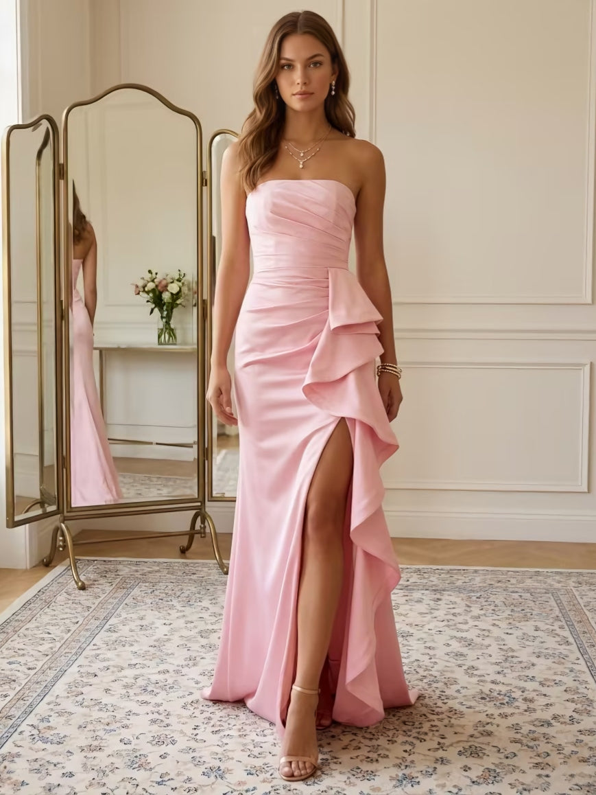 satin trumpet prom dresses Ashley Lauren 11575 - Long Satin Trumpet Dress