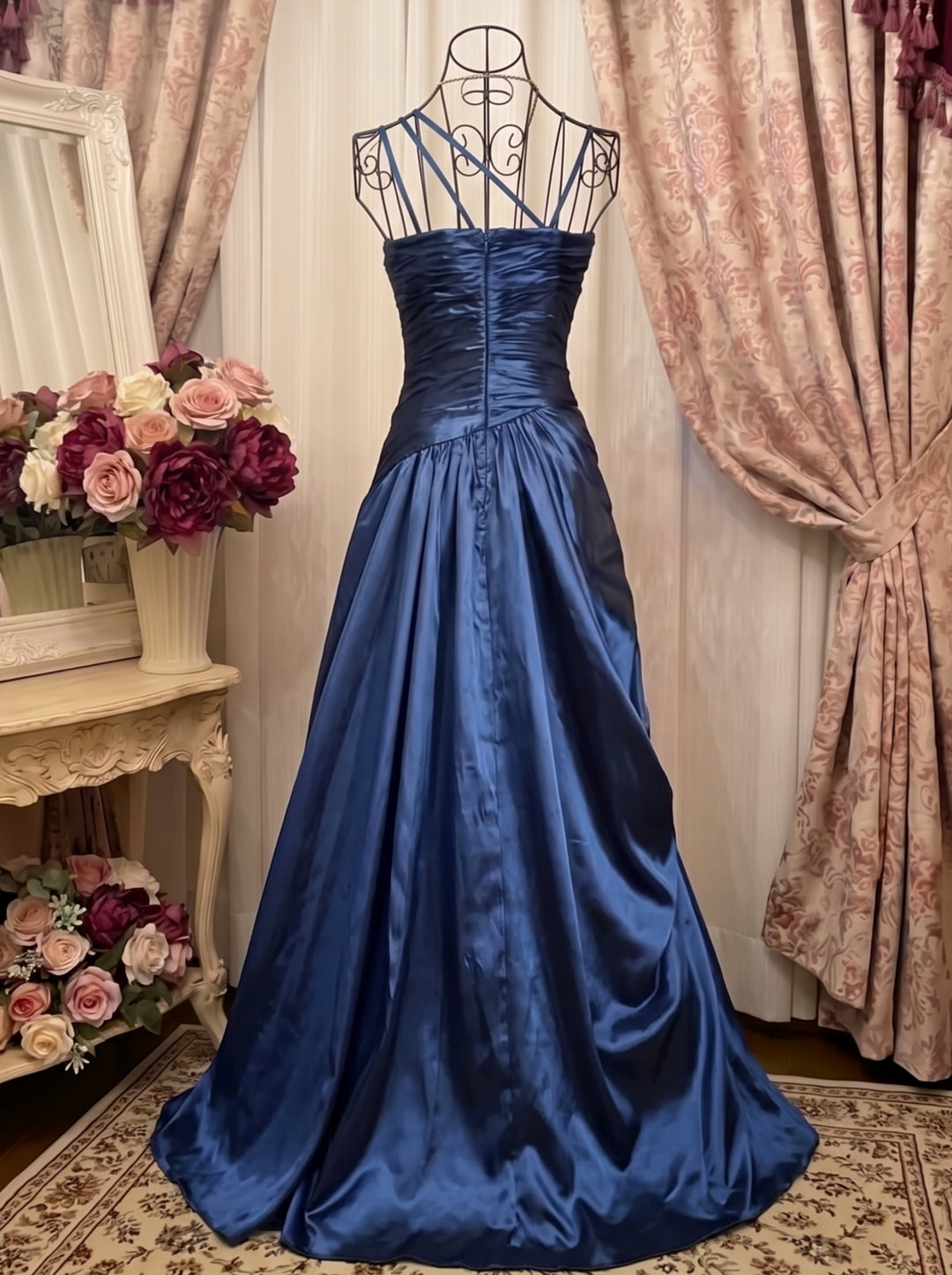 A-Line/Princess Sweetheart Taffeta Prom Dresses Bowknot Vintage 80s Iridescent Sequins Dress Sleeveless FLoor-Length
