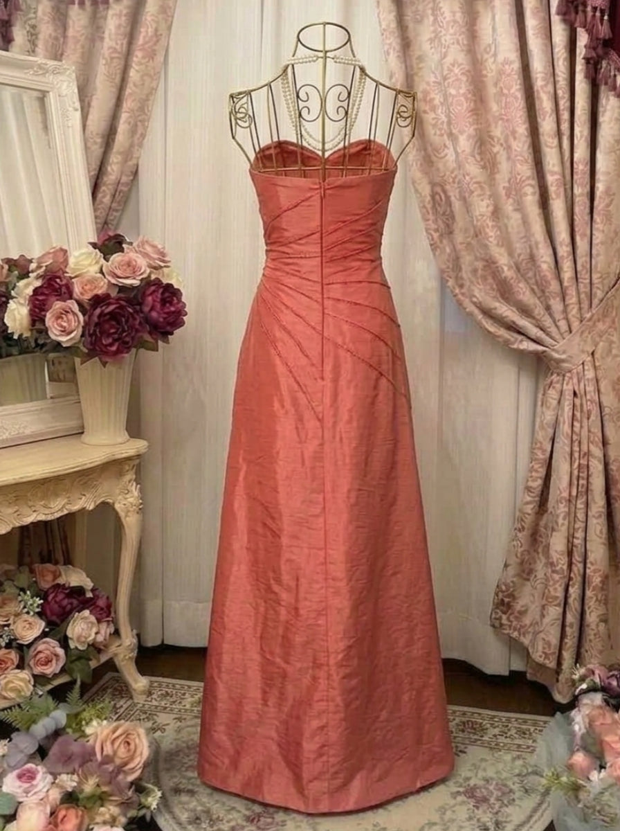 A-Line/Princess Strapless Taffeta Prom Dresses Vintage 80s Iridescent Dress Sleeveless FLoor-Length Sequins