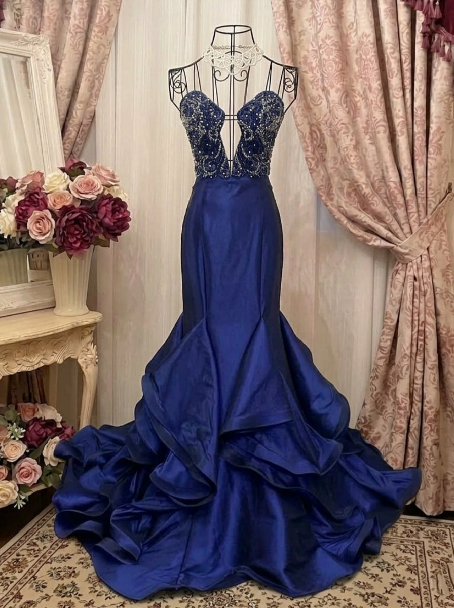 Trumpet/Mermaid Strapless Taffeta Prom Dresses Vintage 80s Iridescent Dress Sleeveless FLoor-Length Sequins