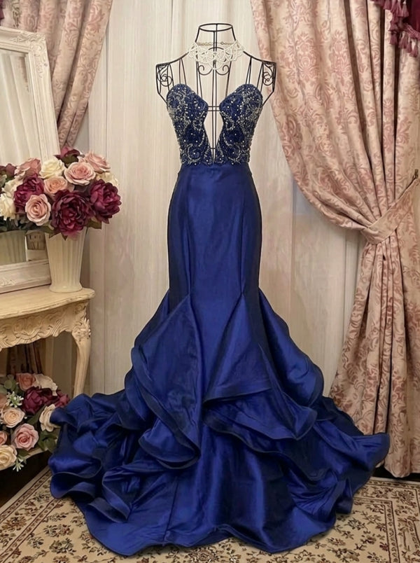 Trumpet/Mermaid Strapless Taffeta Prom Dresses Vintage 80s Iridescent Dress Sleeveless FLoor-Length Sequins