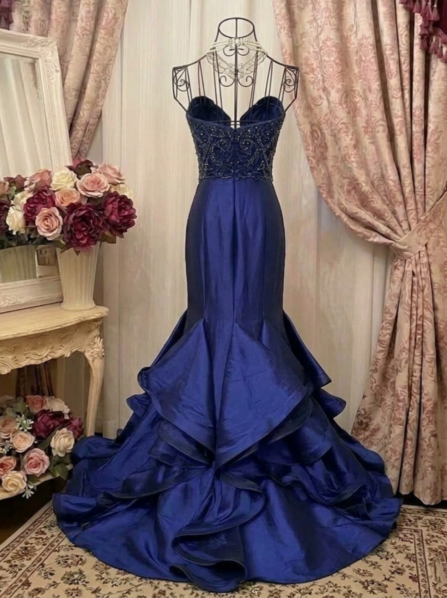 Trumpet/Mermaid Strapless Taffeta Prom Dresses Vintage 80s Iridescent Dress Sleeveless FLoor-Length Sequins
