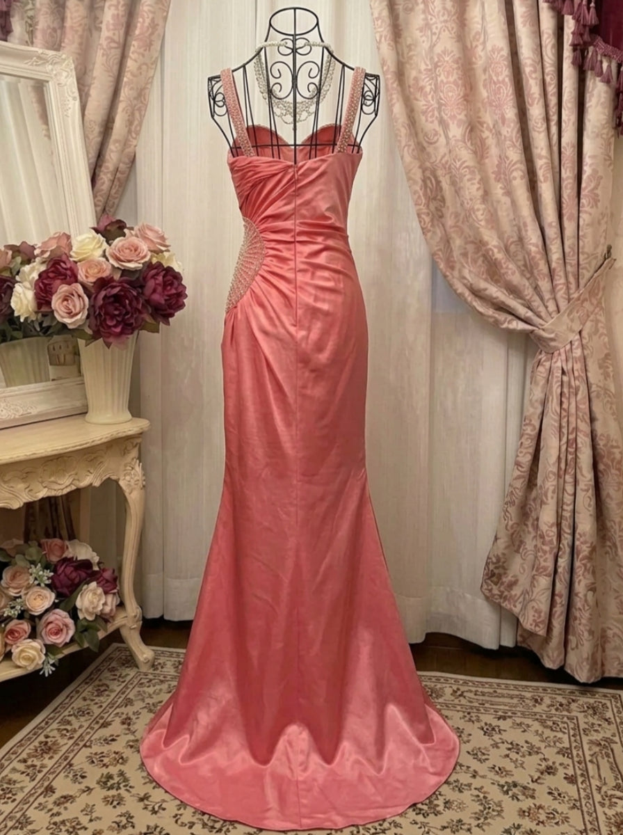Trumpet/Mermaid Square Collar Taffeta Prom Dresses Vintage 80s Iridescent Dress Sleeveless FLoor-Length Sequins