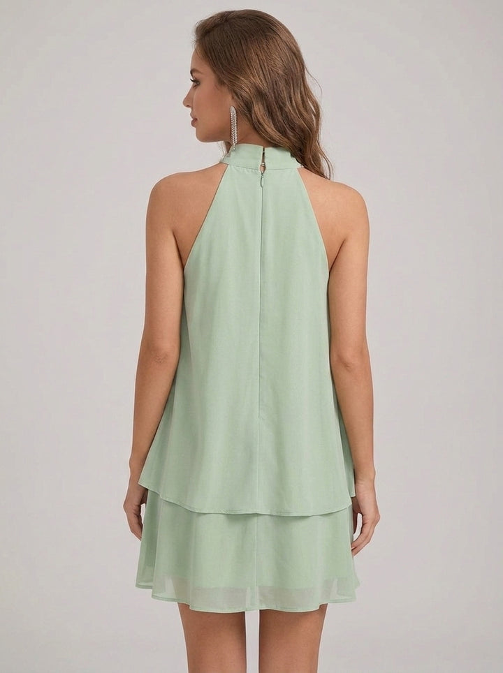 A-Line/Princess Halter Chiffon Homecoming Dresses Sleeveless Short/Mini
