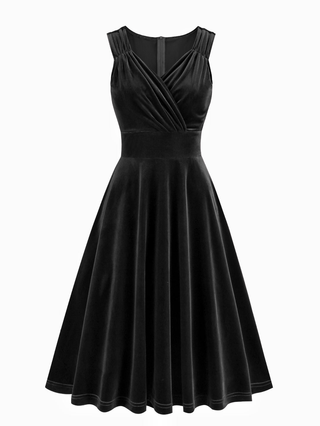 A-Line/Princess 1950s V-Neck Sleeveless Vintage Dresses with Pleats