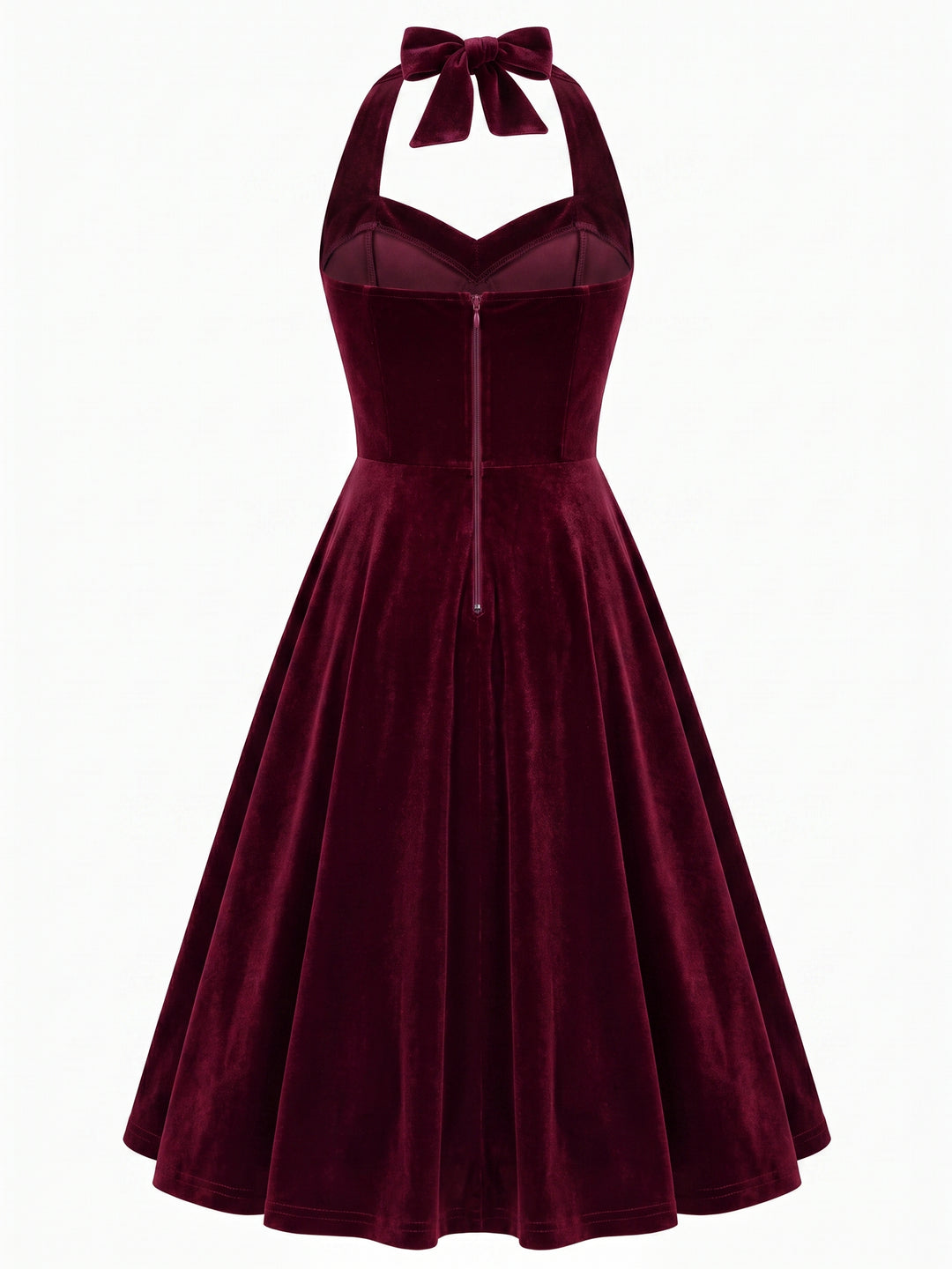 A-Line/Princess 1950s Halter Sleeveless Vintage Dresses with Pleats
