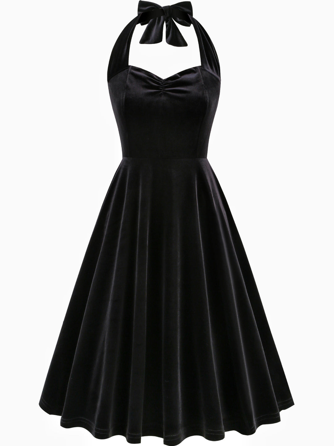 A-Line/Princess 1950s Halter Sleeveless Vintage Dresses with Pleats