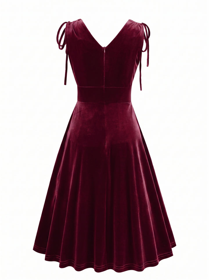 A-Line/Princess 1950s V-Neck Sleeveless Vintage Dresses with Pleats