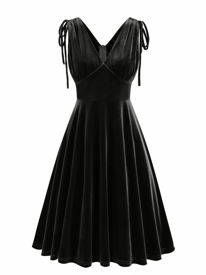 A-Line/Princess 1950s V-Neck Sleeveless Vintage Dresses with Pleats