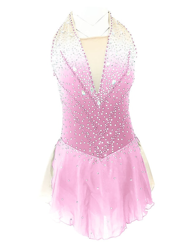 Figure Skating Dress Women's Girls' Ice Sleeveless Skating Dress