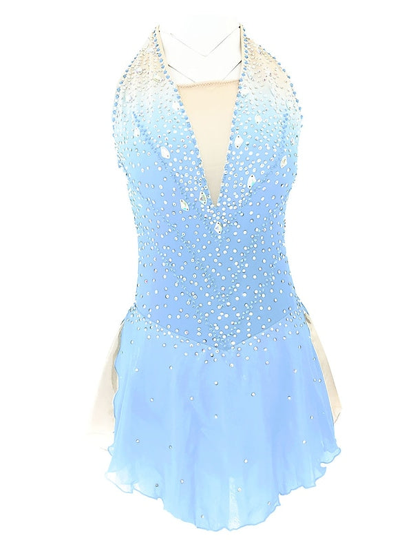 Figure Skating Dress Women's Girls' Ice Sleeveless Skating Dress