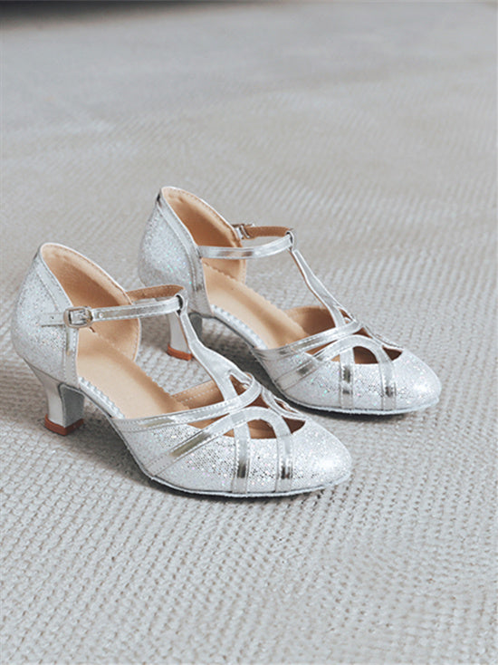 Women's Dancewear Shoes Rhinestone  Low Heel  Round Toe  Bridal Shoes