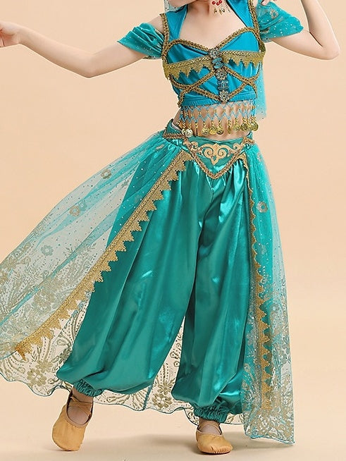 Belly Dance Kids' Dancewear Top Girls' Performance With Sequins & Lace