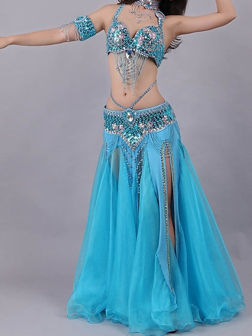 Belly Dance Costumes Sleeveless Skirts Women's Performance With Crystals / Rhinestones & Paillette