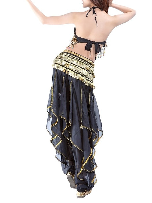 Belly Dance Sleeveless Top Coin Beading Sequin Women's Performance With Beading & Sequin & Coin