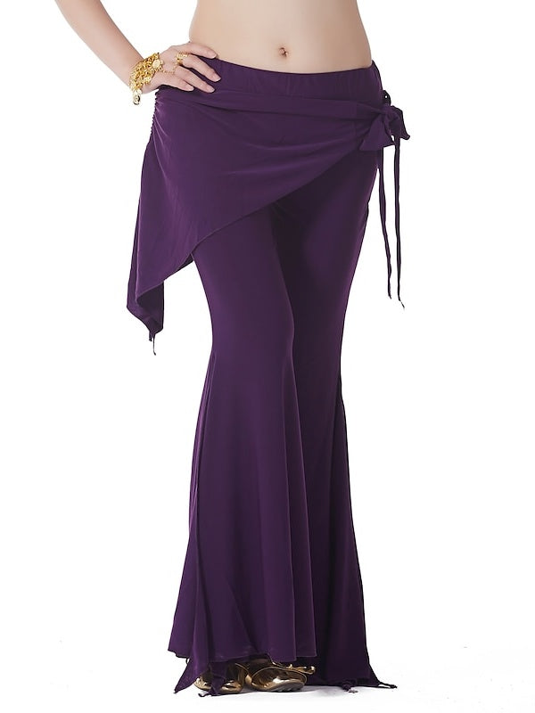 Belly Dance Pants Pure Color Ruffle Women's Training