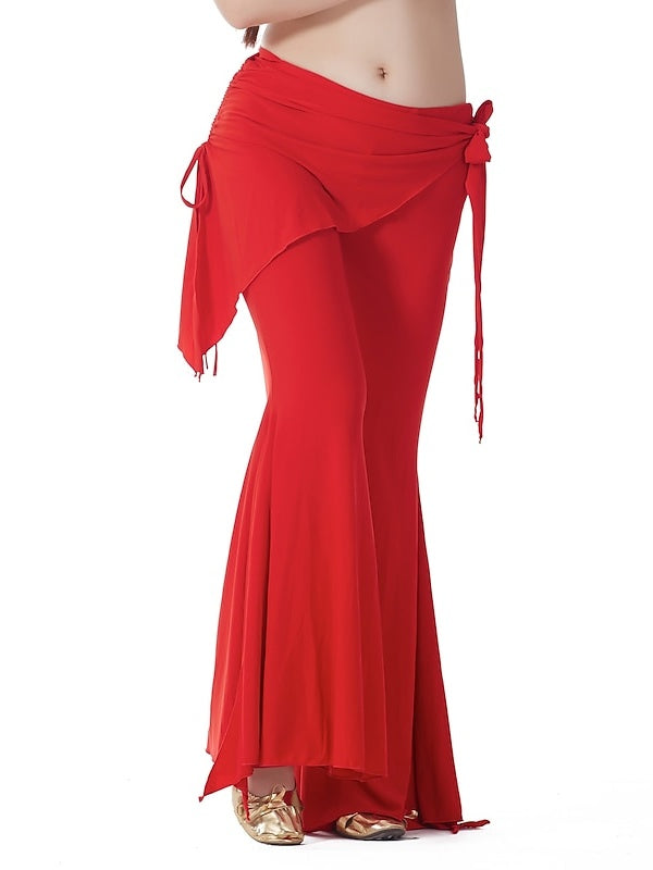 Belly Dance Pants Pure Color Ruffle Women's Training