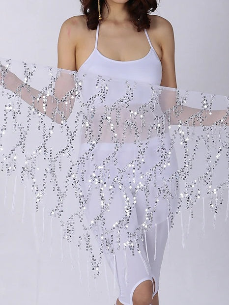 Belly Dance Hip Scarves Women's Performance Chinlon Sequin Hip Scarf Party Accessories